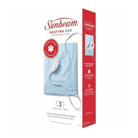 Sunbeam Heating Pad 3 settings Light Blue 12-in W X 15-in L Light Blue 2101860